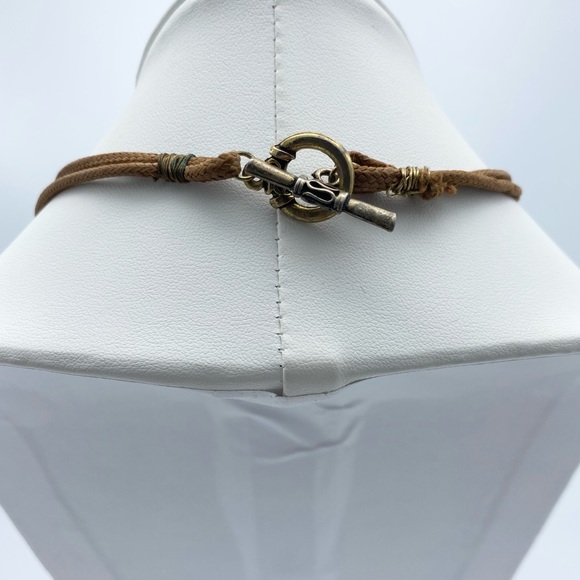 Artisan Red Coral Branch Gold Tone Charm Cord Handcrafted Necklace - Picture 11 of 12